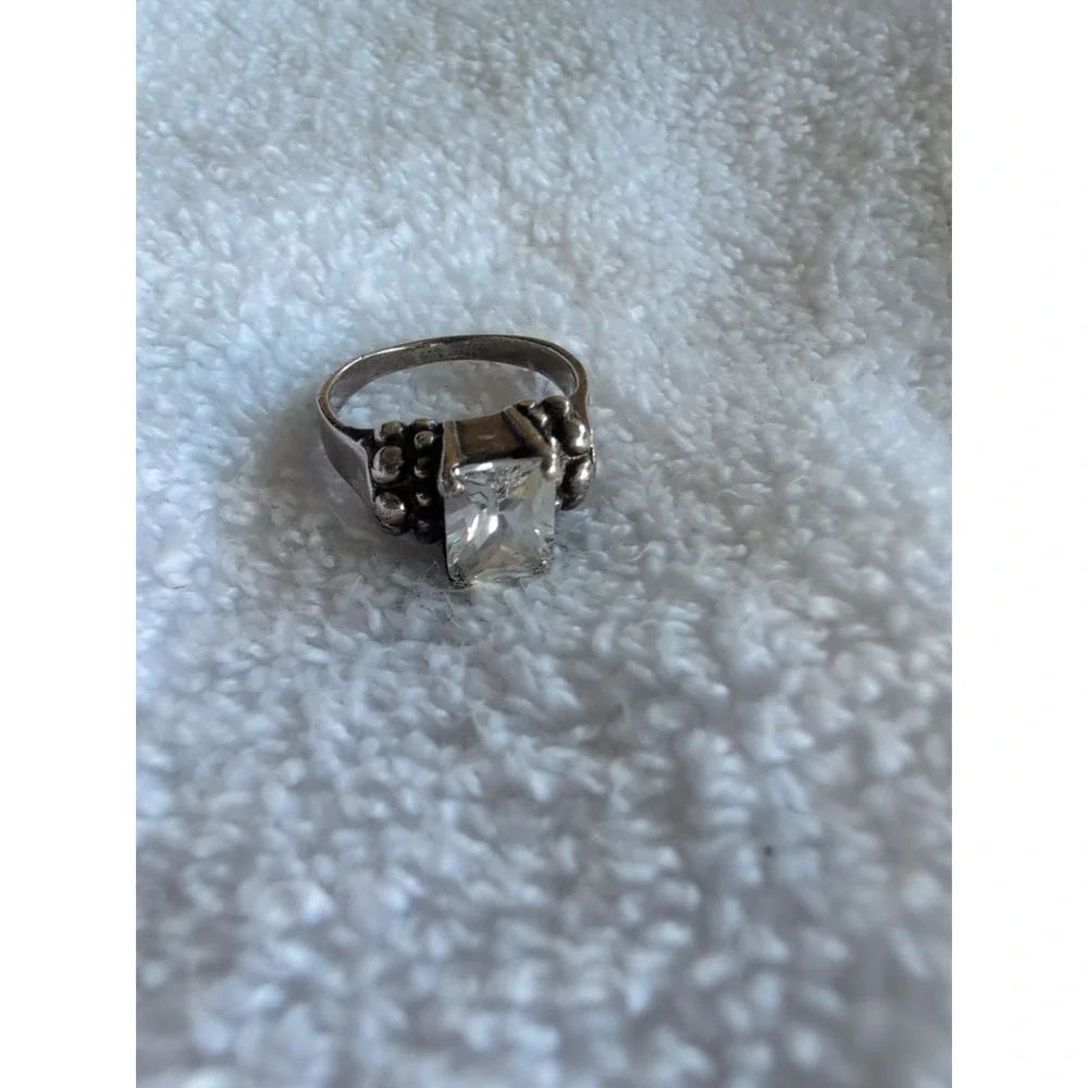 Vintage Sterling Silver Ornate Cocktail‎ Ring - Size 7.5